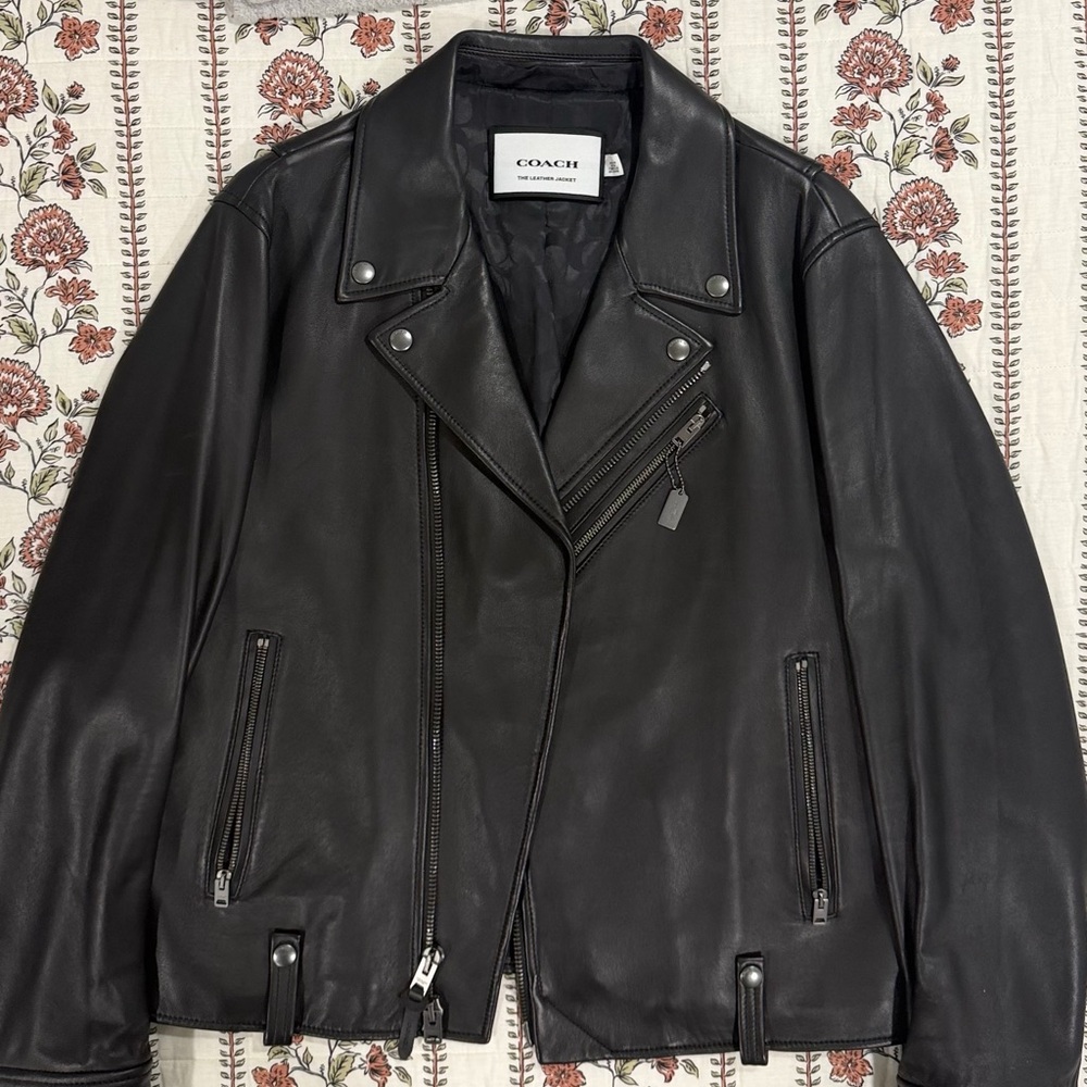 Coach Dark Leather Biker Jacket